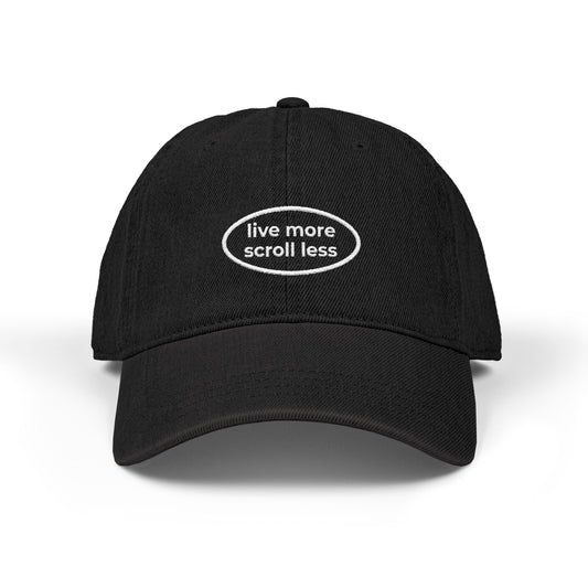 Notch & Summit  "Live More Scroll Less" Denim Hat