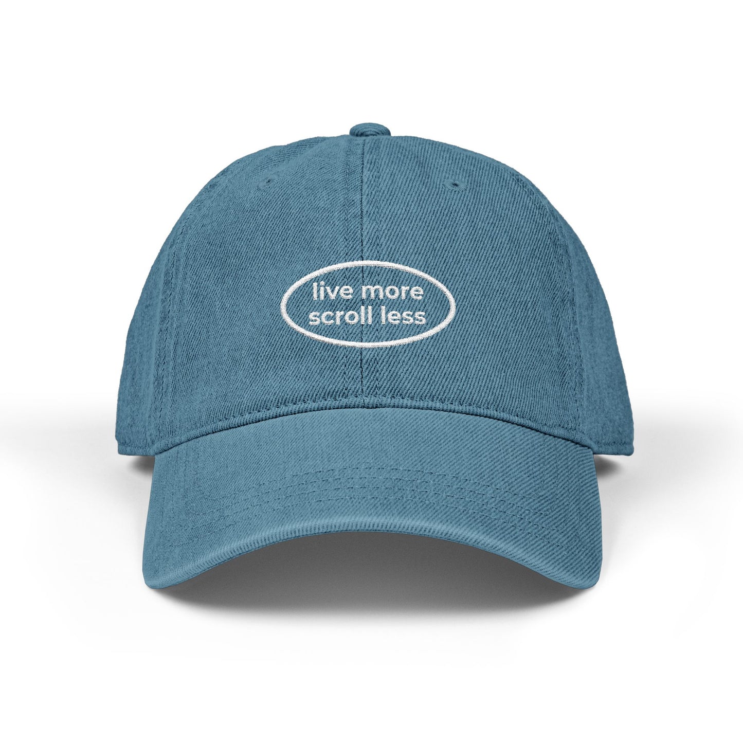 Notch & Summit  "Live More Scroll Less" Denim Hat